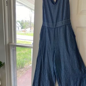 Super cute striped linen jumpsuit